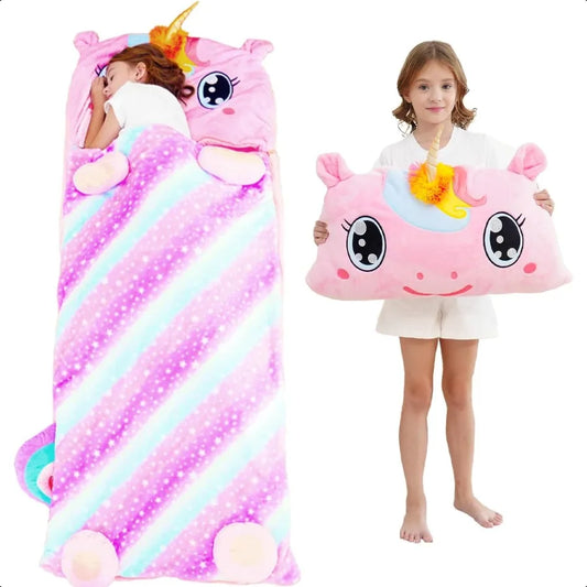 Kid Sleeping Bag with Pillow for Larger Toddler