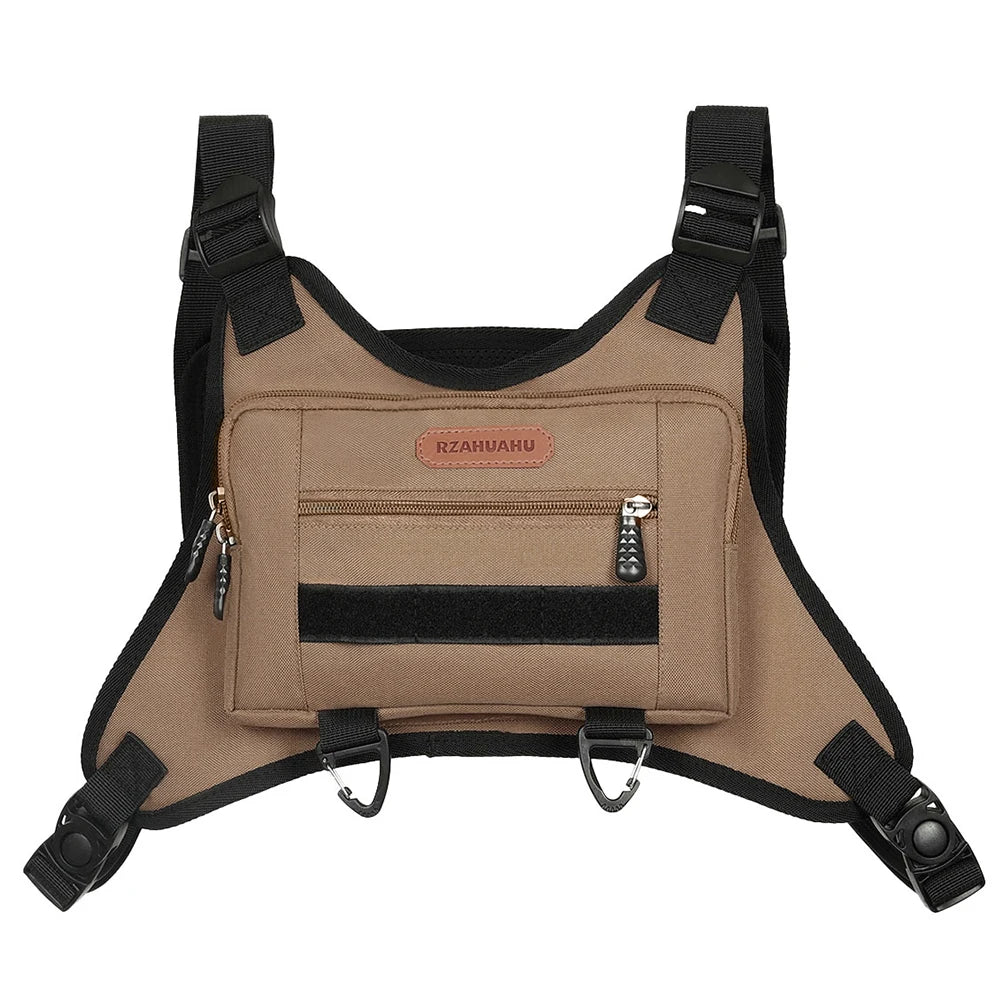 Front Chest Pack Multi-Pockets, Adjustable Strap