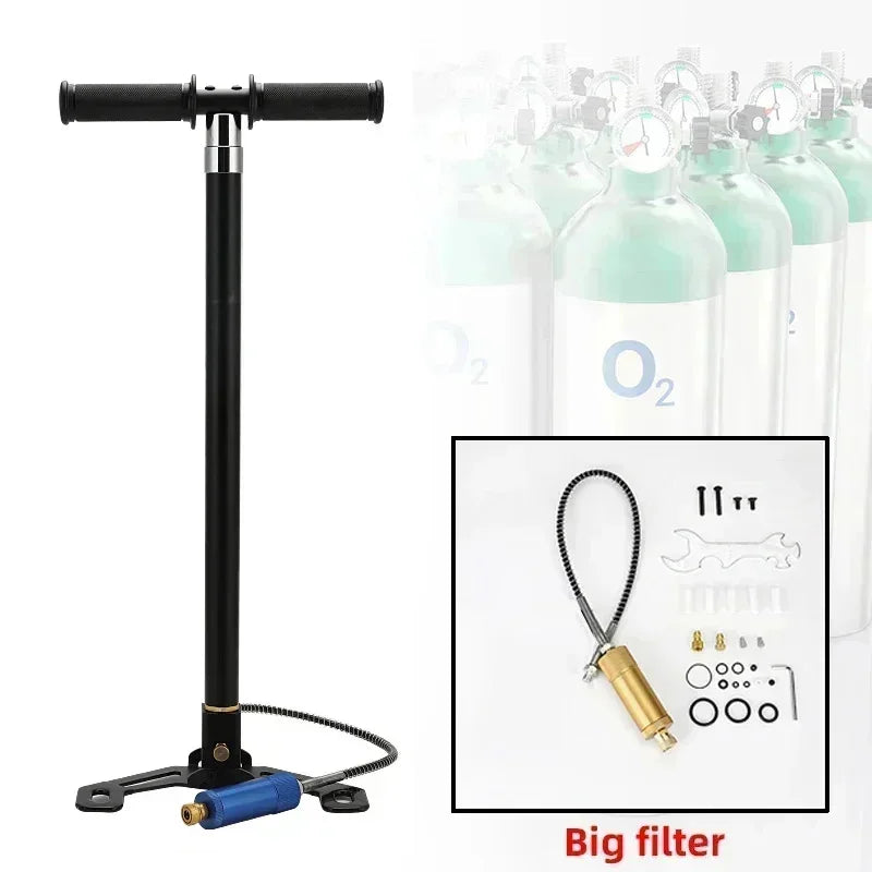 30mpa 4500psi 300bar 4 Stage High Pressure Air PCP Pump For Pcp Hunting Car Bicycle Refilling PCP Compressor