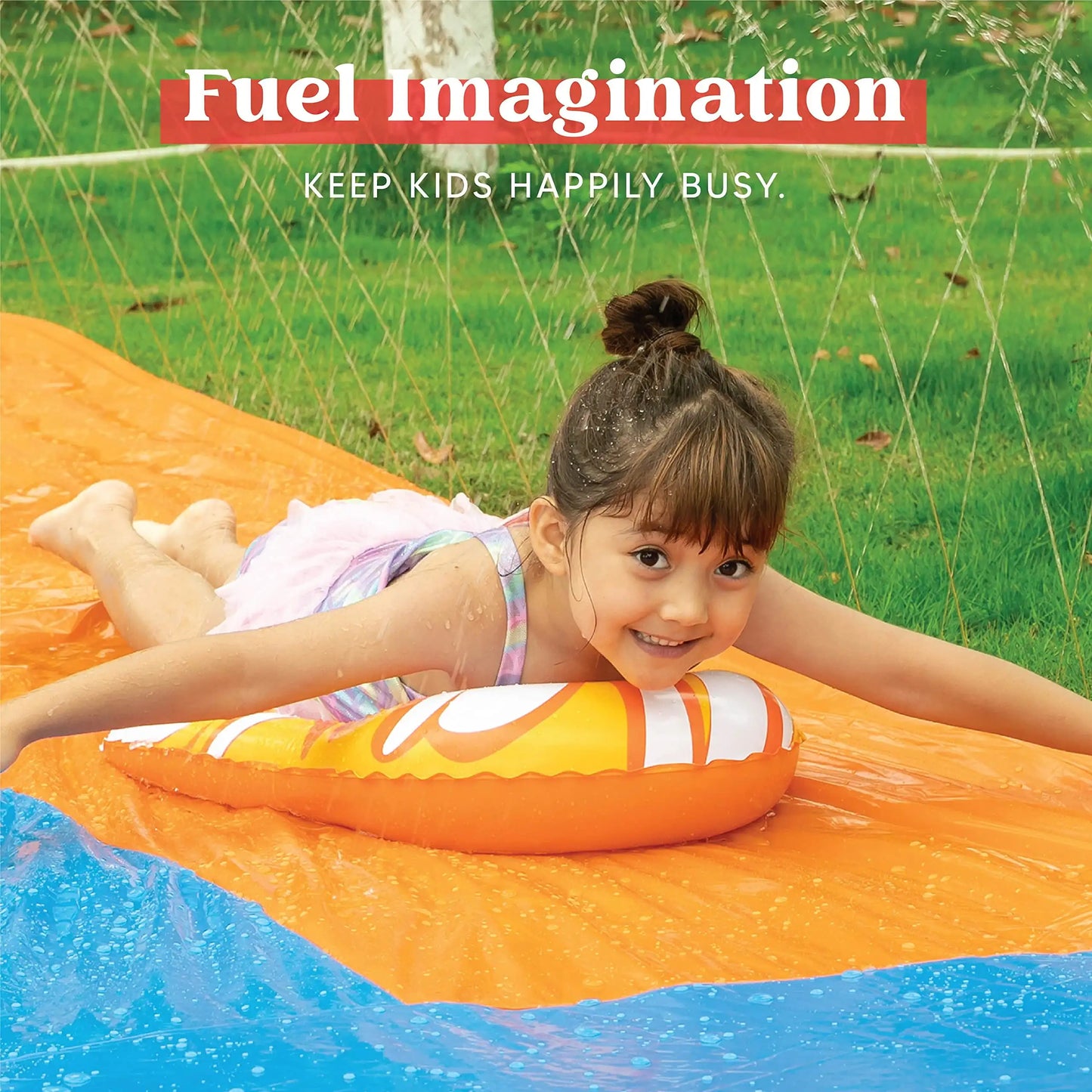 22.5ft Water Slide and 2 Bodyboards. Lawn Backyard Waterslide Water Toy with Built in Sprinkler for Kids Outdoor Water Fun