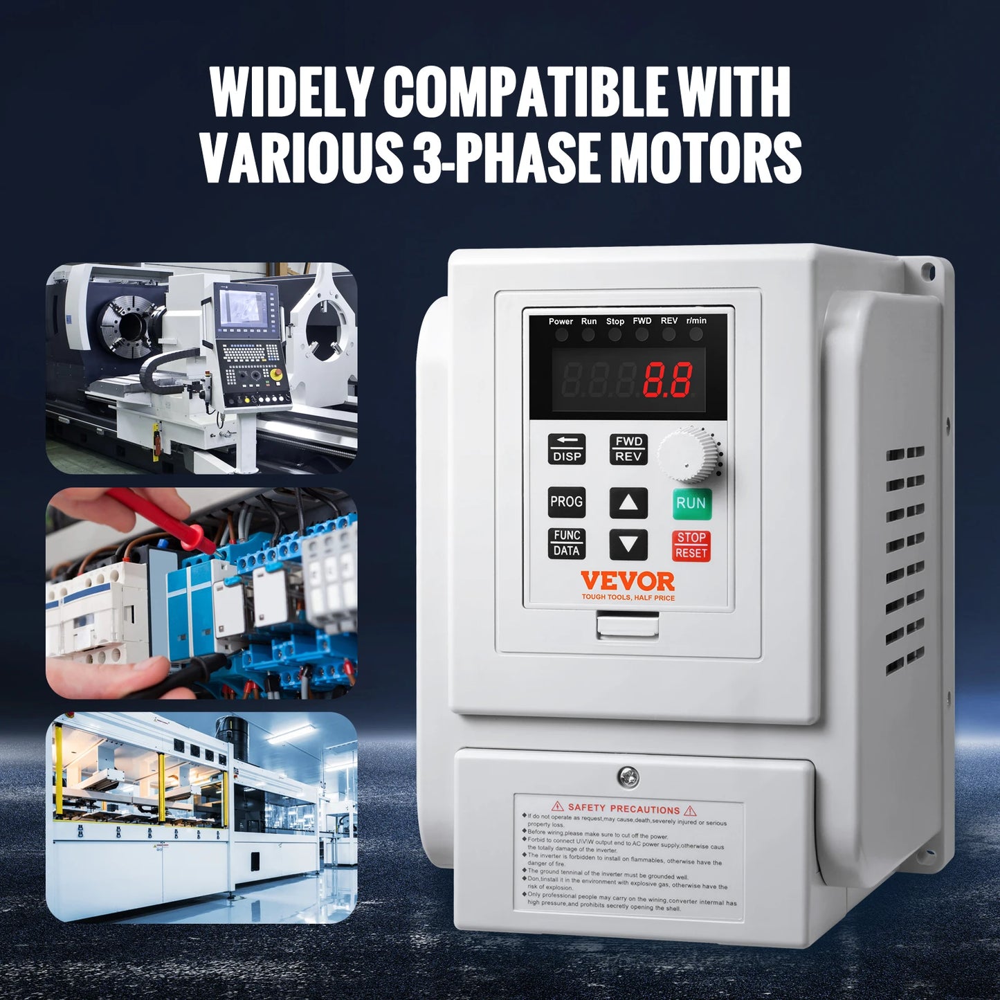 5HP4KW Single Phase 220V-240V Input to 3 Phase 220V-240V Output Variable Frequency Drive for AC Motor Speed Control