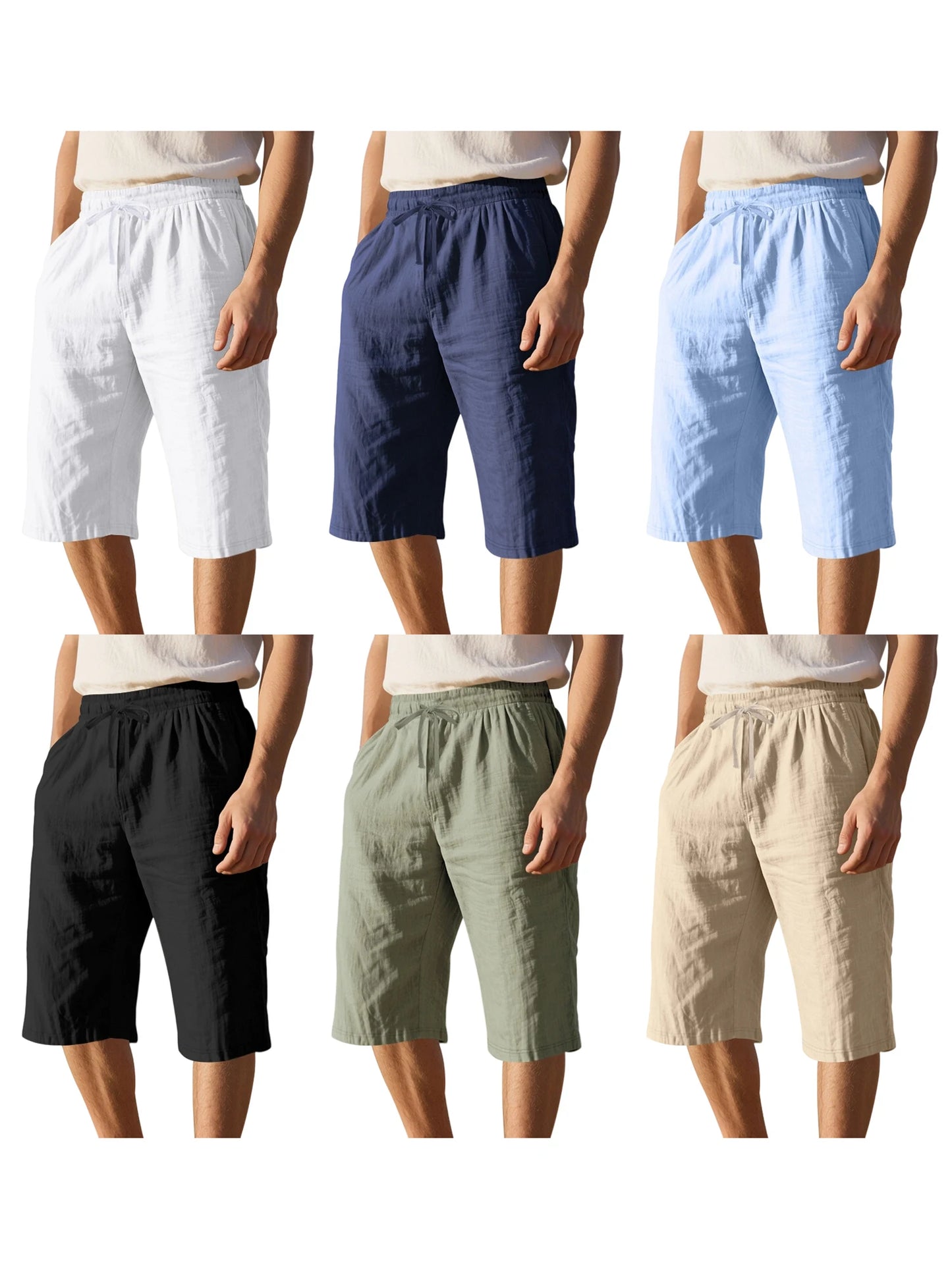 Men s Lightweight Quick Dry Beach Shorts with Elastic Waistband and Pockets Solid Color Swim Trunks