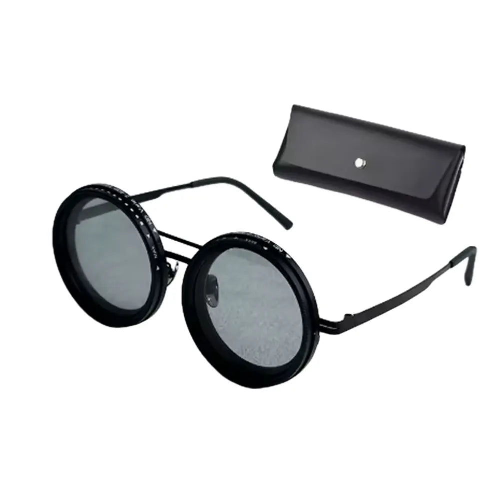 Adjustable 1-9 Sunglasses with ND Filter, Round Lenses, Polarized for Fishing