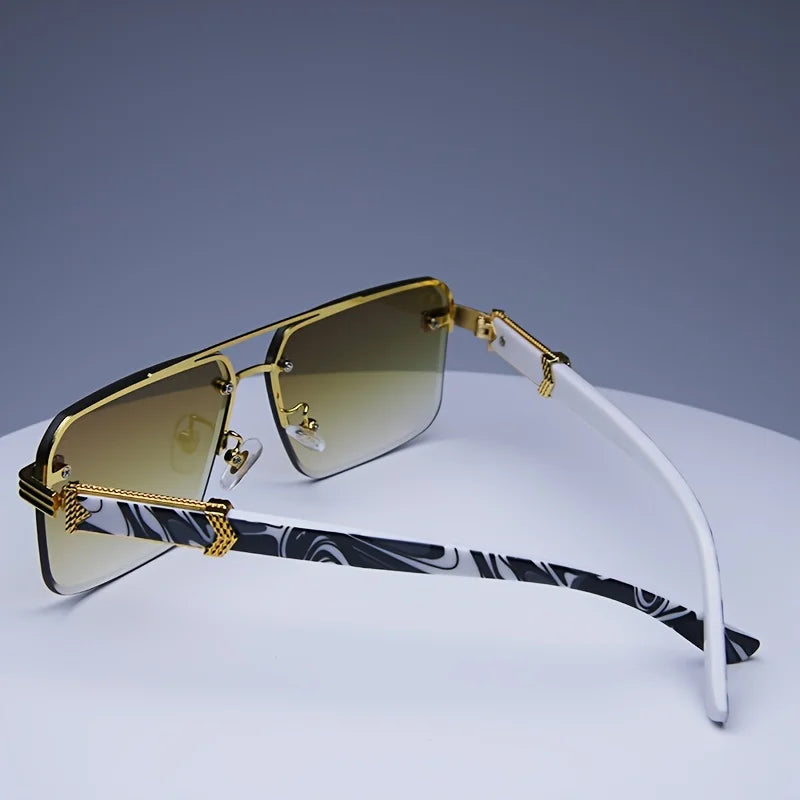 Fashion Rimless Sunglasses, Unisex Classic Small Square Summer Shades, You Choose the Color