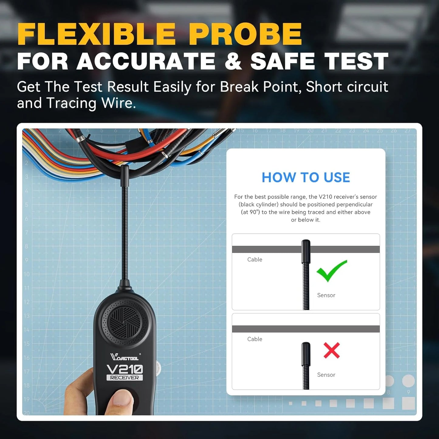 Automotive Circuit Tester,  6-42V Short Open Check and Find. Car Repair Cable Circuit Wire Track and Trace Analyzer