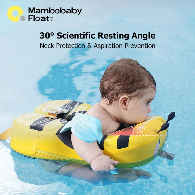 Baby Float with Crotch Support, 98% UV Protection Canopy. Skin-friendly Baby Swim Ring Pool Float