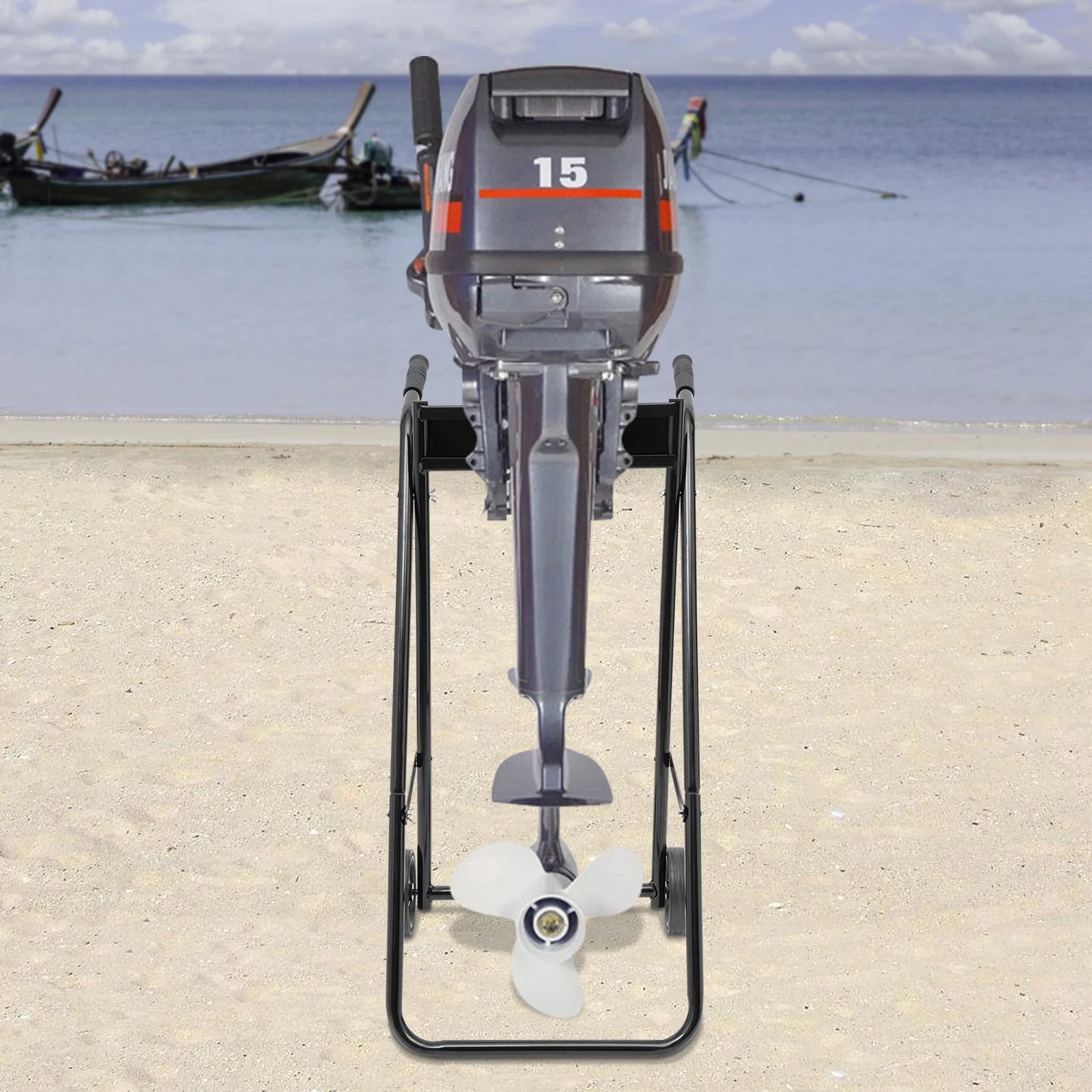 Heavy Duty Outboard Boat Motor Stand Carrier Cart Dolly Trolley Transport Stand for Transferring, Maintaining, Displaying