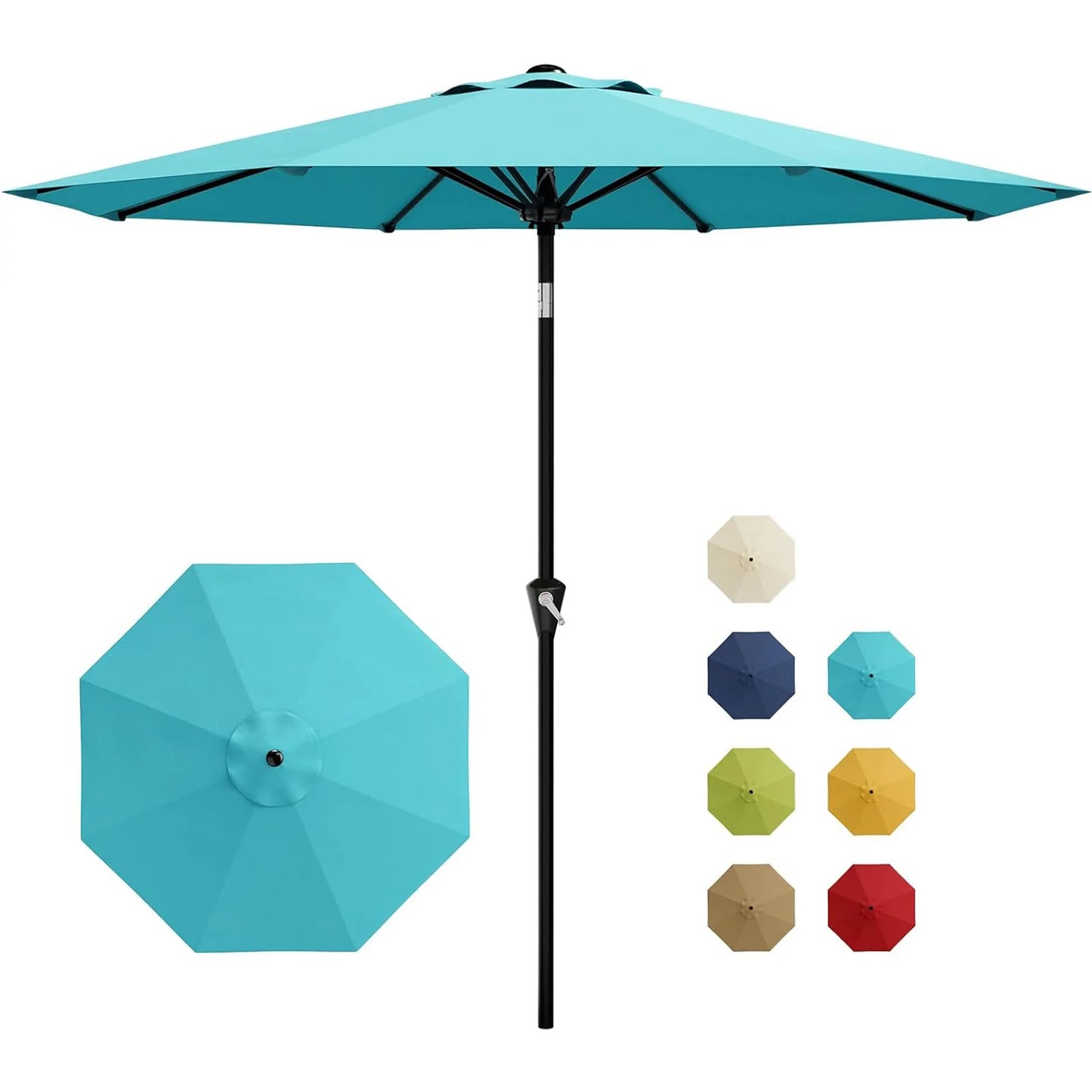 10FT Patio Umbrella, Outdoor Table Umbrella With Crank Lift & Tilt. Sunshade Waterproof For Garden, Yard, Pool, Deck
