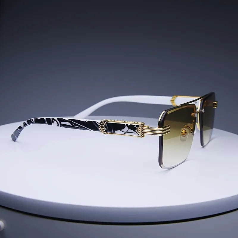Fashion Rimless Sunglasses, Unisex Classic Small Square Summer Shades, You Choose the Color