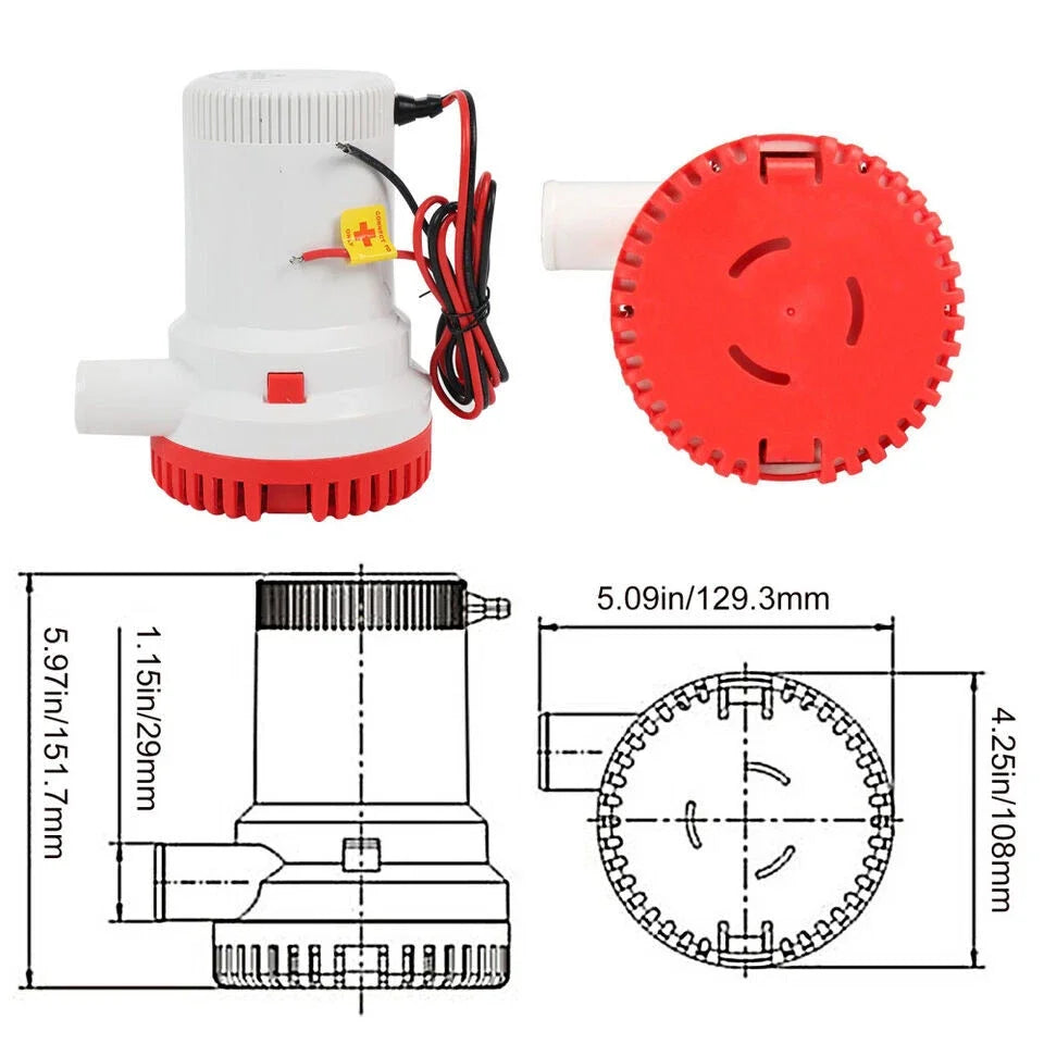 2000GPH  Bilge Pump, 12V Submersible  Pump