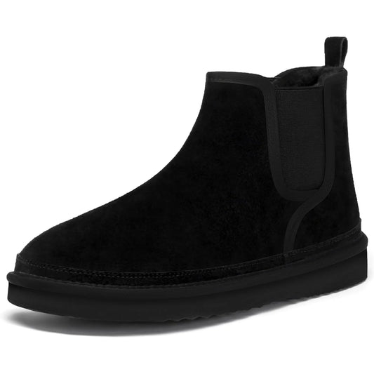 Men's Winter Snow Boots Suede Chelsea Boots Casual Warm Anti-Slip