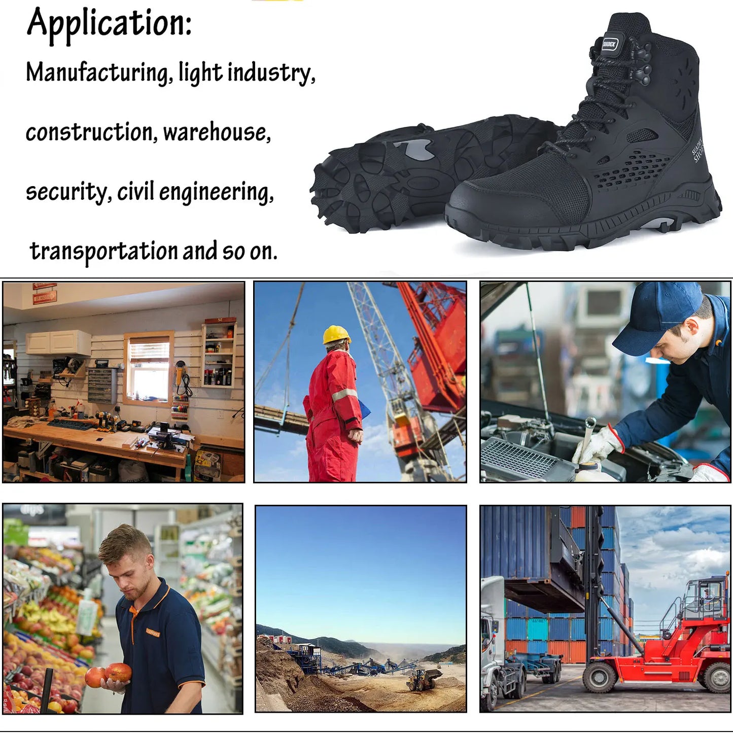 Safety Boots Men Work Shoes Anti-Smashing Steel Toe Male Female Anti-slip