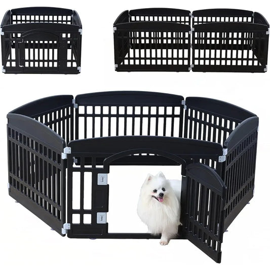 Pet Playpen Foldable Gate for Dogs Heavy Plastic Exercise Pen Indoor Outdoor Small Pets, 67"L x 67"w x 24"h