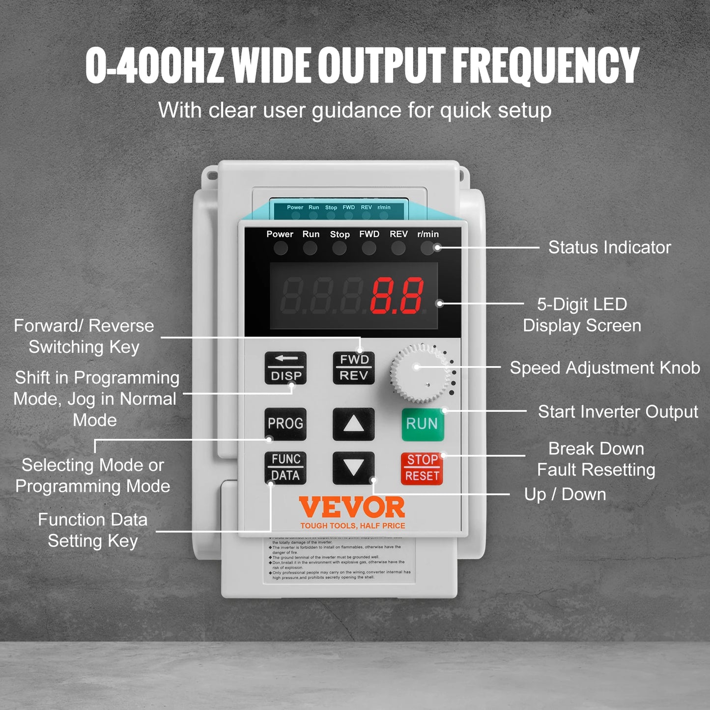 5HP4KW Single Phase 220V-240V Input to 3 Phase 220V-240V Output Variable Frequency Drive for AC Motor Speed Control