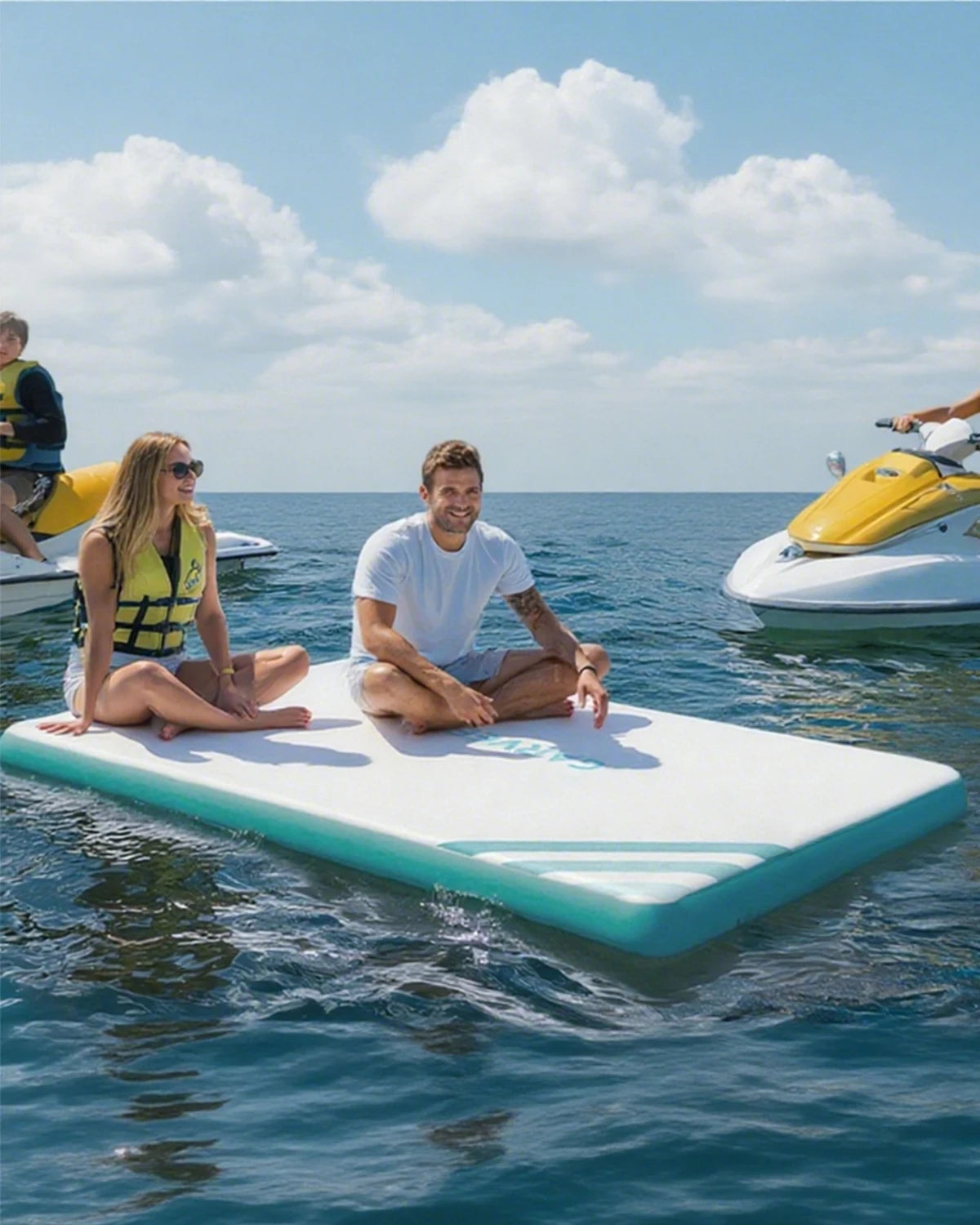 Inflatable Floating Dock, Swim Platform Floating Dock for Lake, Beach, Pond