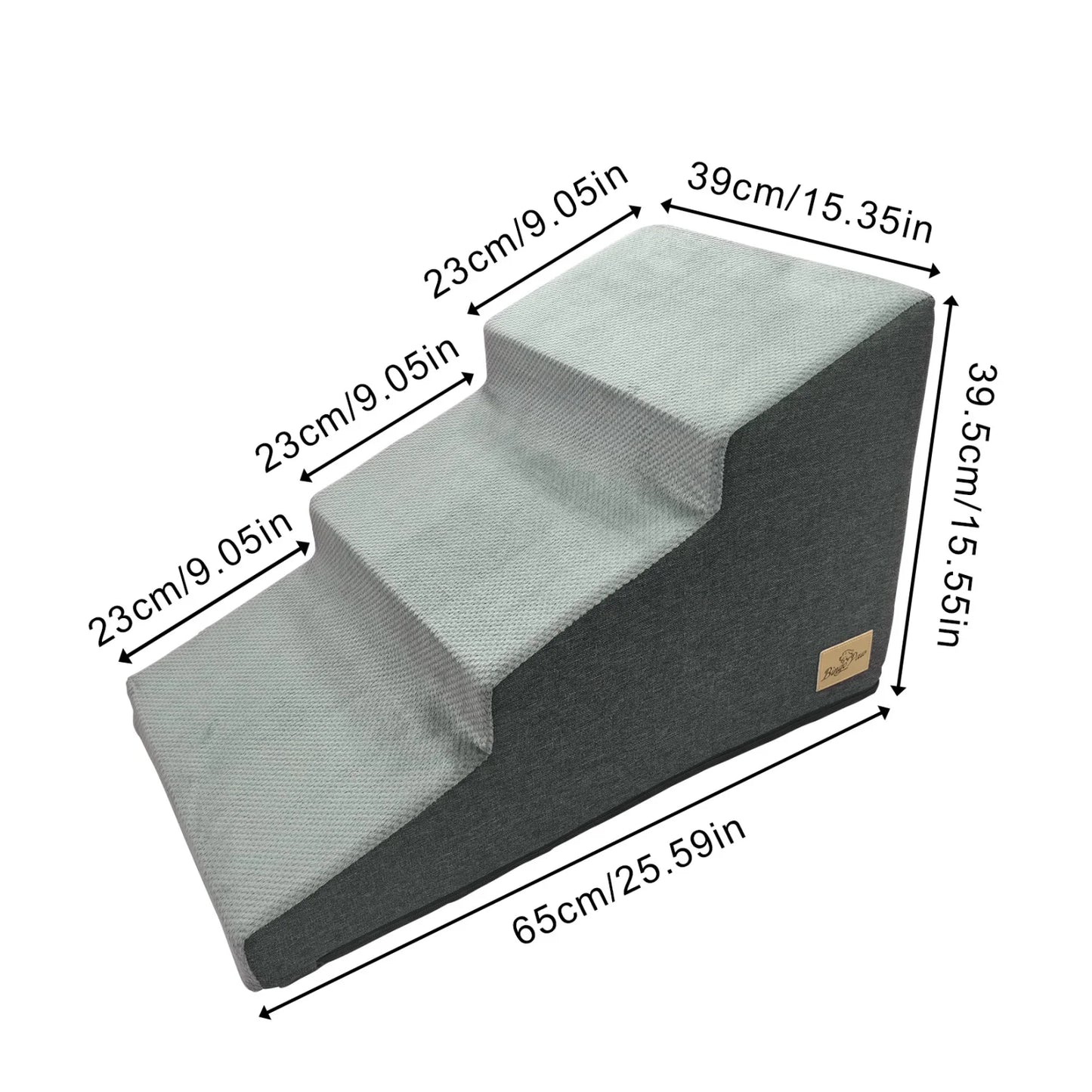 3/4 Steps High Density Foam Dog Stairs Ramp, for High Beds and Sofa, Non-Slip with Washable Cover