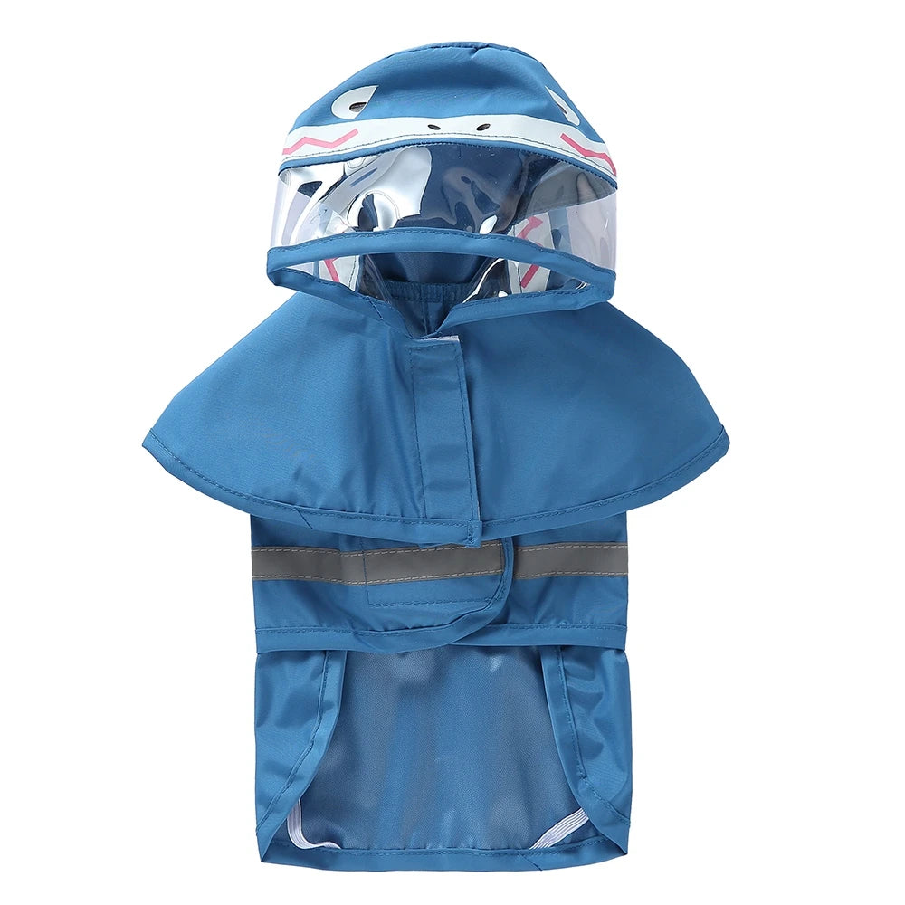 Fashionable Reflective Dog Raincoat, Cute Hooded Waterproof Jacket