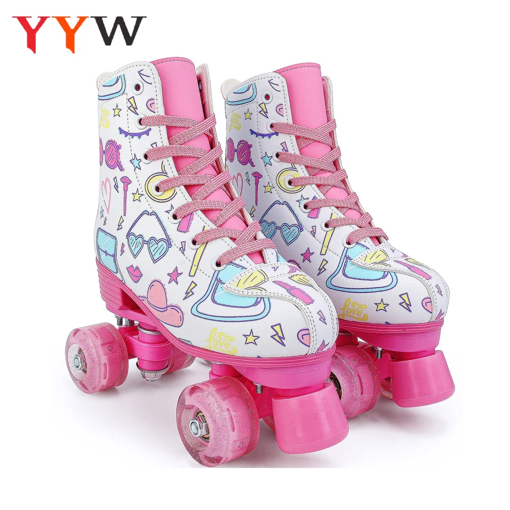 Outdoor Leather Roller Skates for Kids