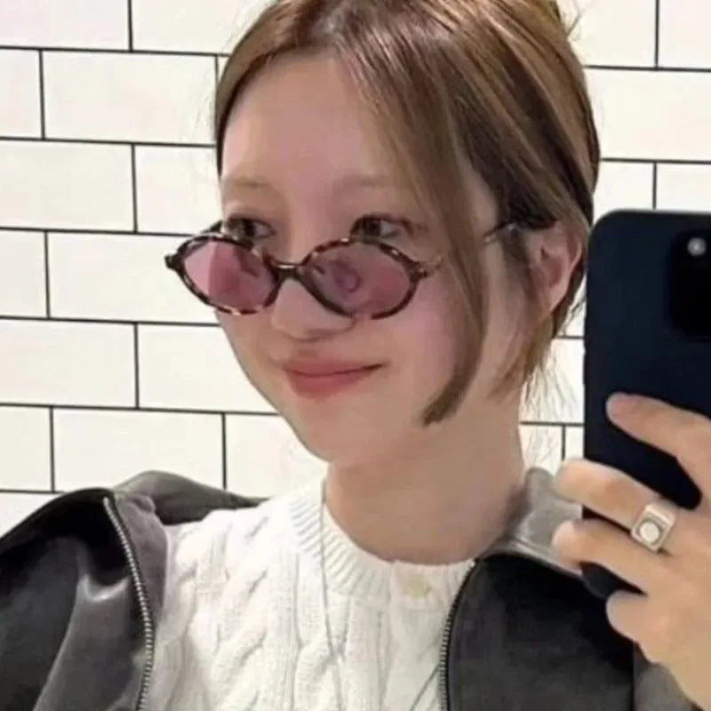 Small Oval Leopard Sunglasses,