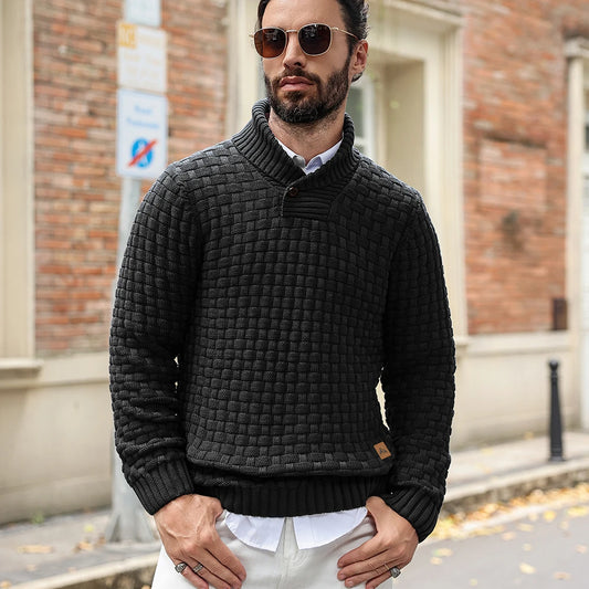 Men’s, Women Knitted Sweater Crew Neck Long Sleeve Pullover Textured Ribbed Edge