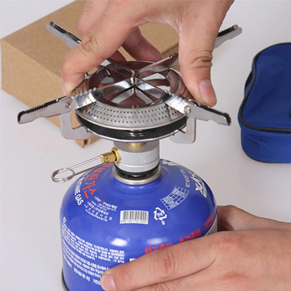 Outdoor Camping Gas Stove Small Camping Stove with Storage Bag Portable Cooking Stove Adjustable for Outdoor Camp