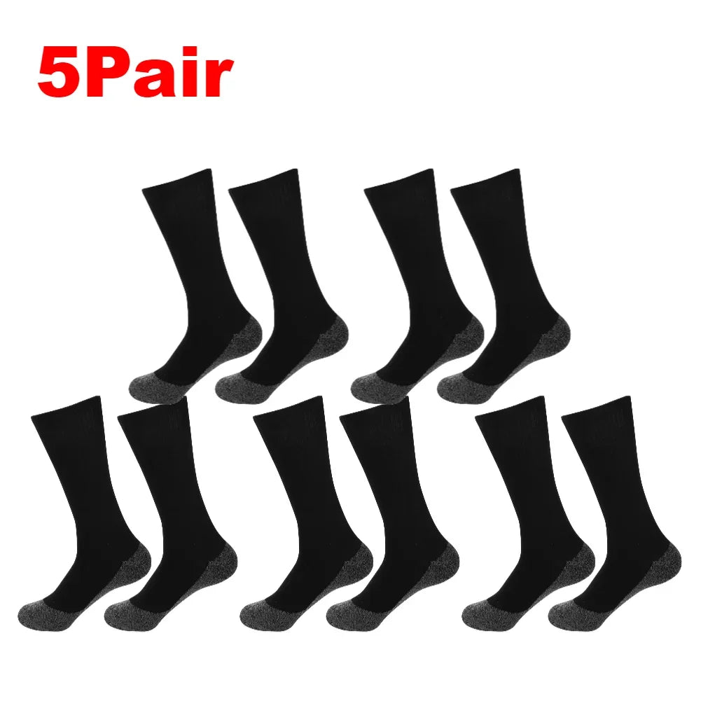1-5 Pairs Winter Thermal Socks, Soft Elastic, Thicken Anti-Slip with Self Heating Technology, Unisex