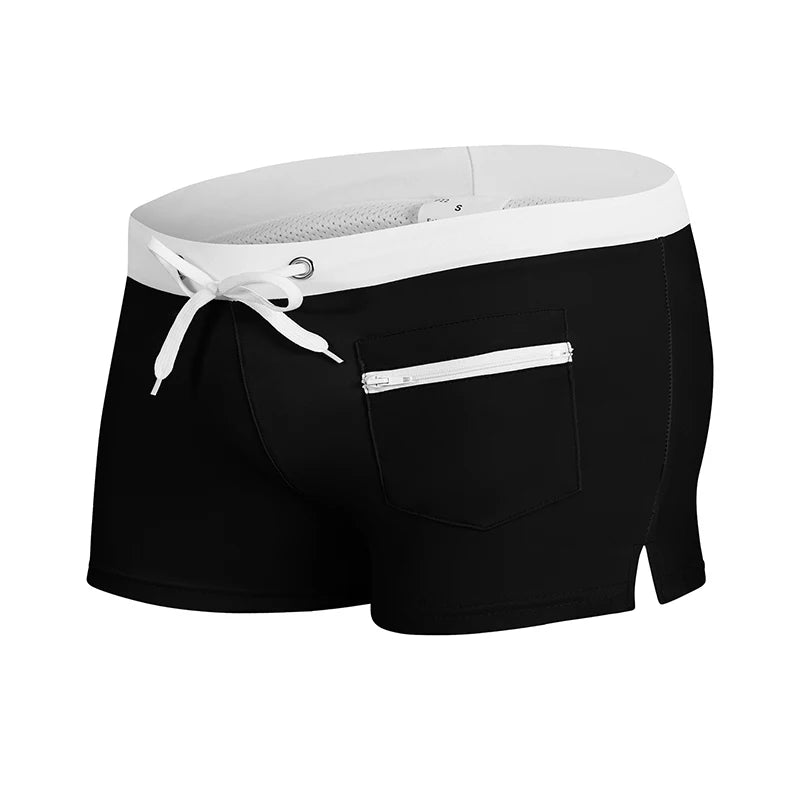Men's Summer Swim Trunks with Mesh Liner Zipper, Pocket Stretchy Comfy Quick Dry Swimming Shorts
