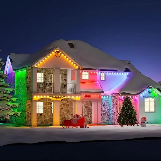 Smart Permanent Outdoor LED Eave Lights, 180 LEDs Waterproof String Lights, Remote Control and App Control