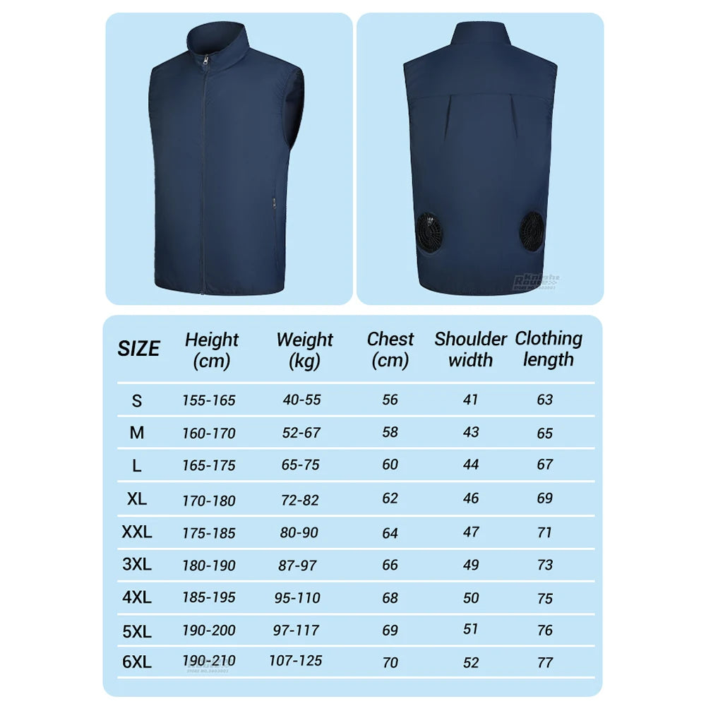 Cool Vest Wearable Cooling Fan Vest. Cooling 13 Hours for High Temperature Work, Fishing, Hiking
