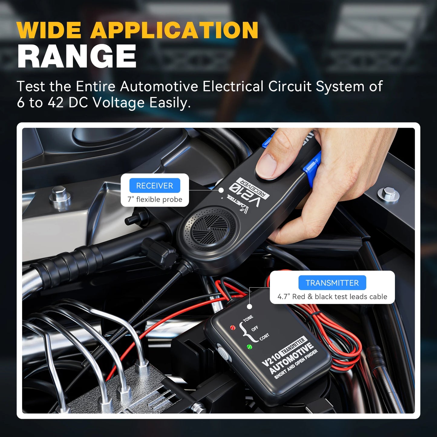 Automotive Circuit Tester,  6-42V Short Open Check and Find. Car Repair Cable Circuit Wire Track and Trace Analyzer