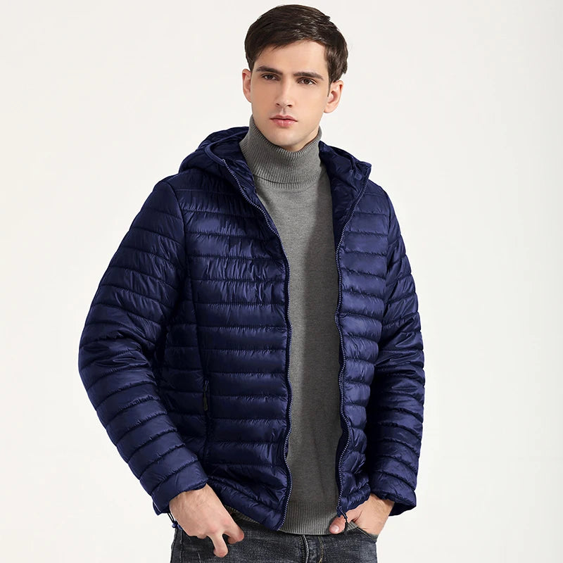 Lightweight Puffer Down Jackets for Men, Warm Parka, Windproof