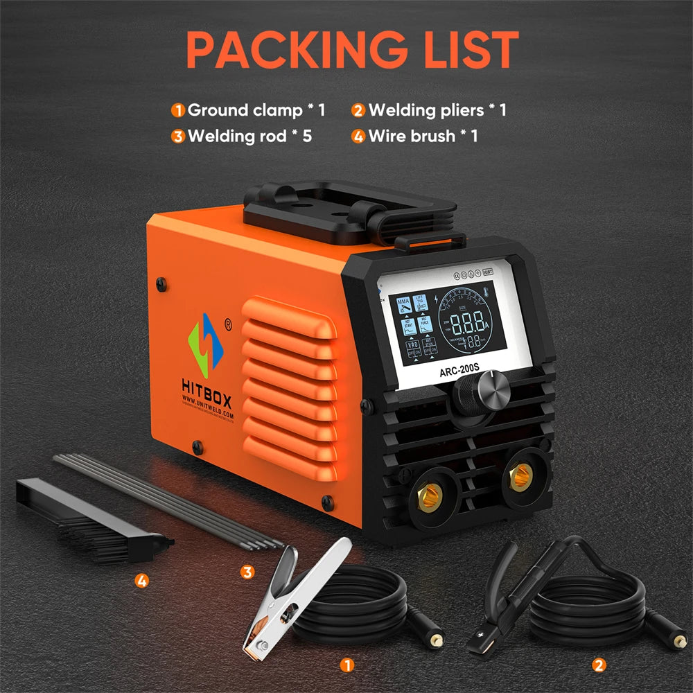 Welding Machine 2 in 1 ARC MMA LIFT TIG MINI IGBT Inverter, LED Digital Display. Portable Home Welder 220V 10-200A