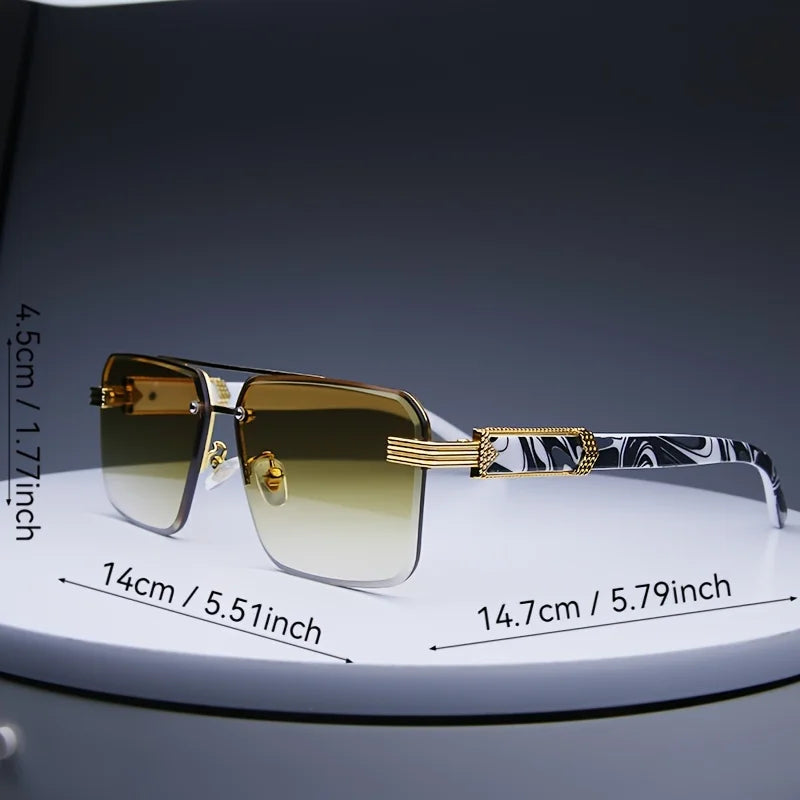 Fashion Rimless Sunglasses, Unisex Classic Small Square Summer Shades, You Choose the Color