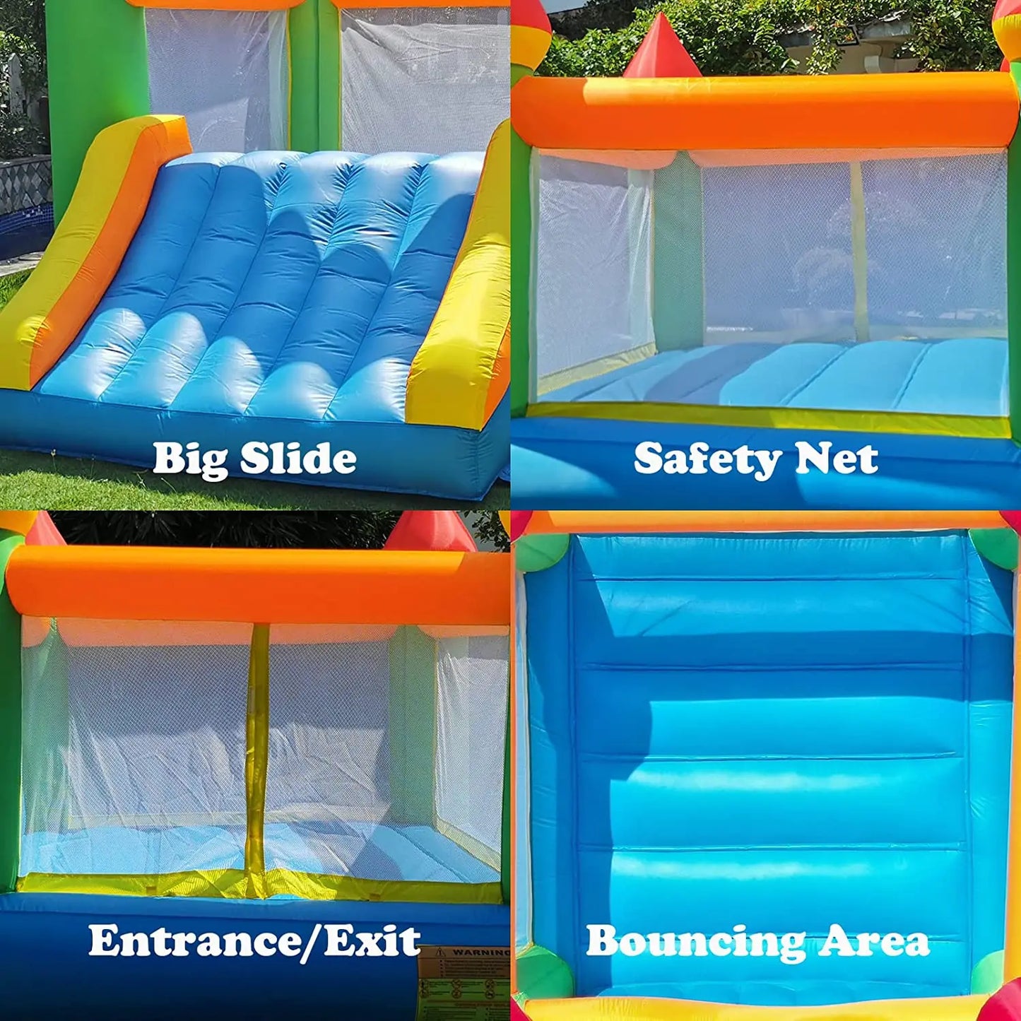 Yard Inflatable Bounce House With Slide, 12*9*8ft Bounce House With Blower For Outdoor Backyard/Indoor