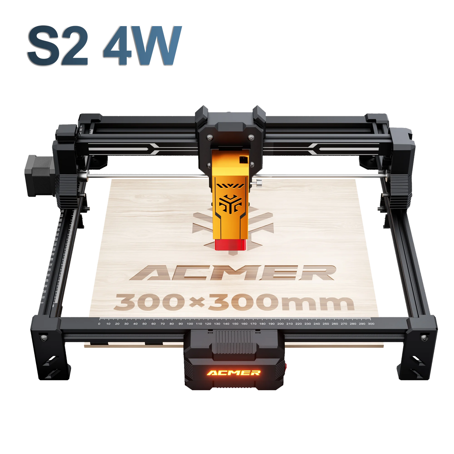 12W 7W 4W Laser Engraver and Cutting Machine Tool, CNC Working Area 300*300mm for Engravable Plywood Acrylic Leather