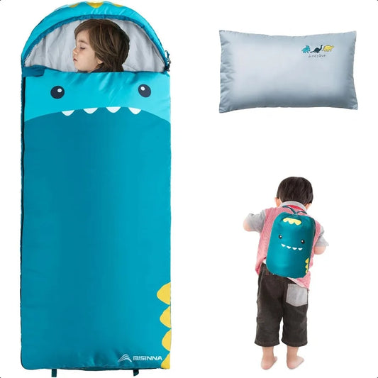 Sleeping Bag for Boys Girls with Pillow