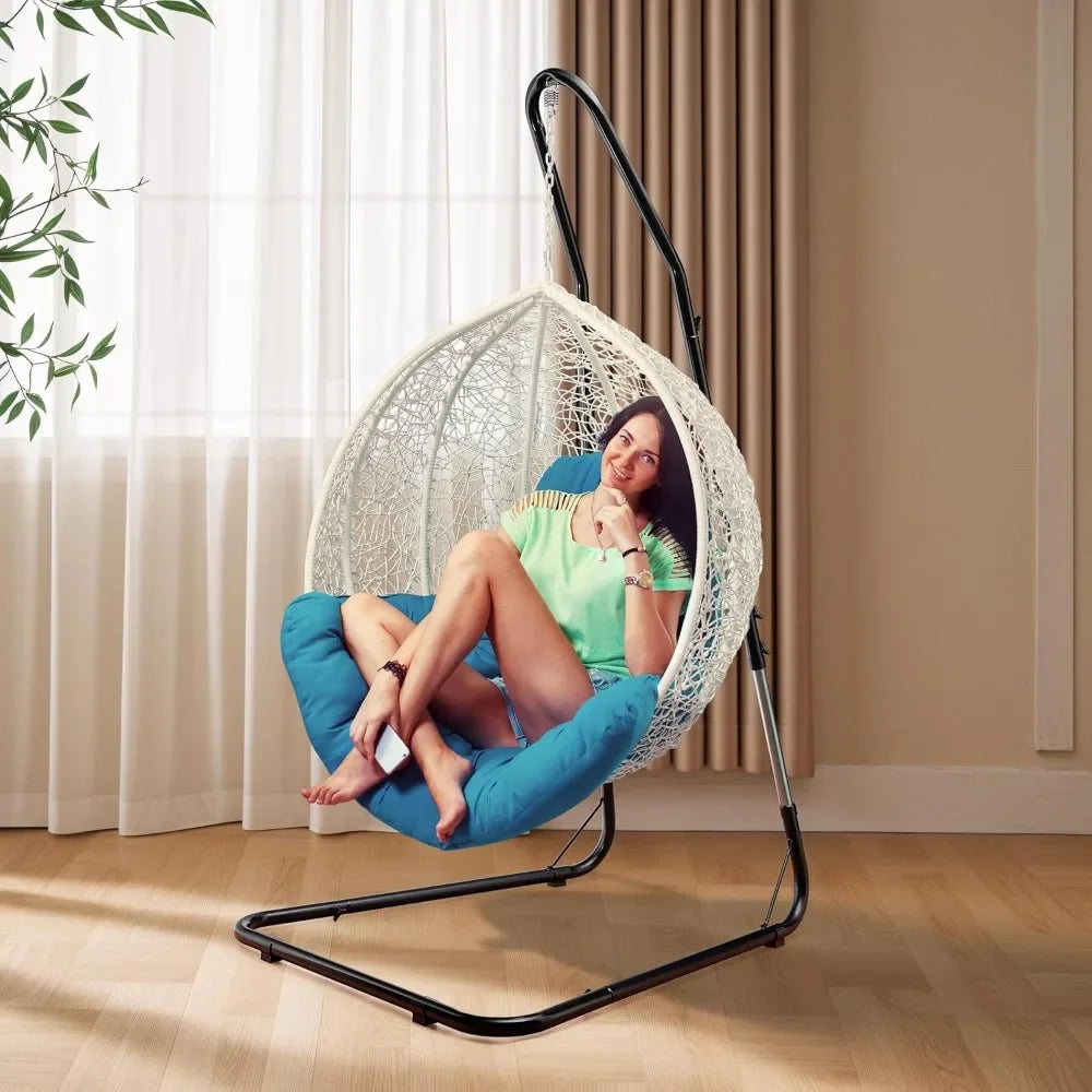 Durable Hammock Hanging Chair Stand- Heavy Duty Steel Swing Stand- Weather & Rust Resistant