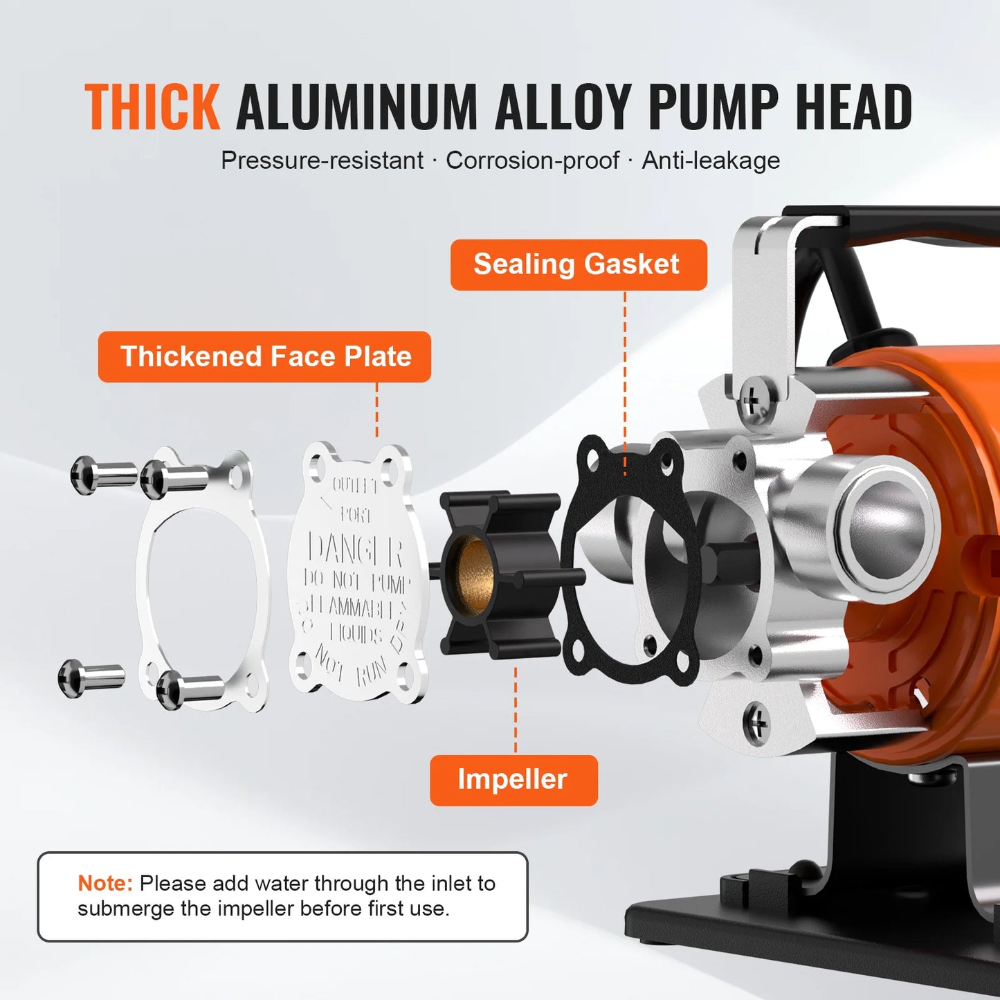 Water Transfer Pump, 120V AC 360GPH 1/10 HP Portable Electric Utility Pump for Garden, Rain Barrel, Pool, Pond, Aquarium