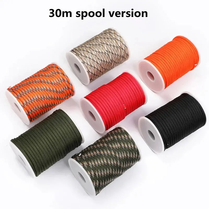 5M/15M/30M 7-Core 550 Paracord 4mm Parachute Cord, Outdoor Camping survival Rope kit, Umbrella Tent Lanyard Strap Clothesline