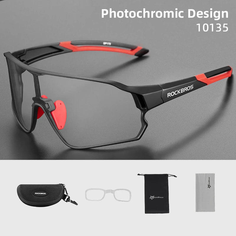 Photochromic Cycling Glasses UV400 Sunglasses Outdoor  Eyewear MTB Racing Lightweight Flexible