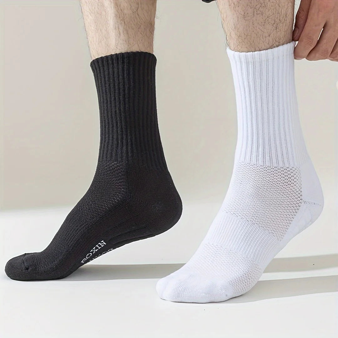 6 pairs of basketball socks, men's thickened towel bottom, middle tube, sweat absorbing and breathable running socks
