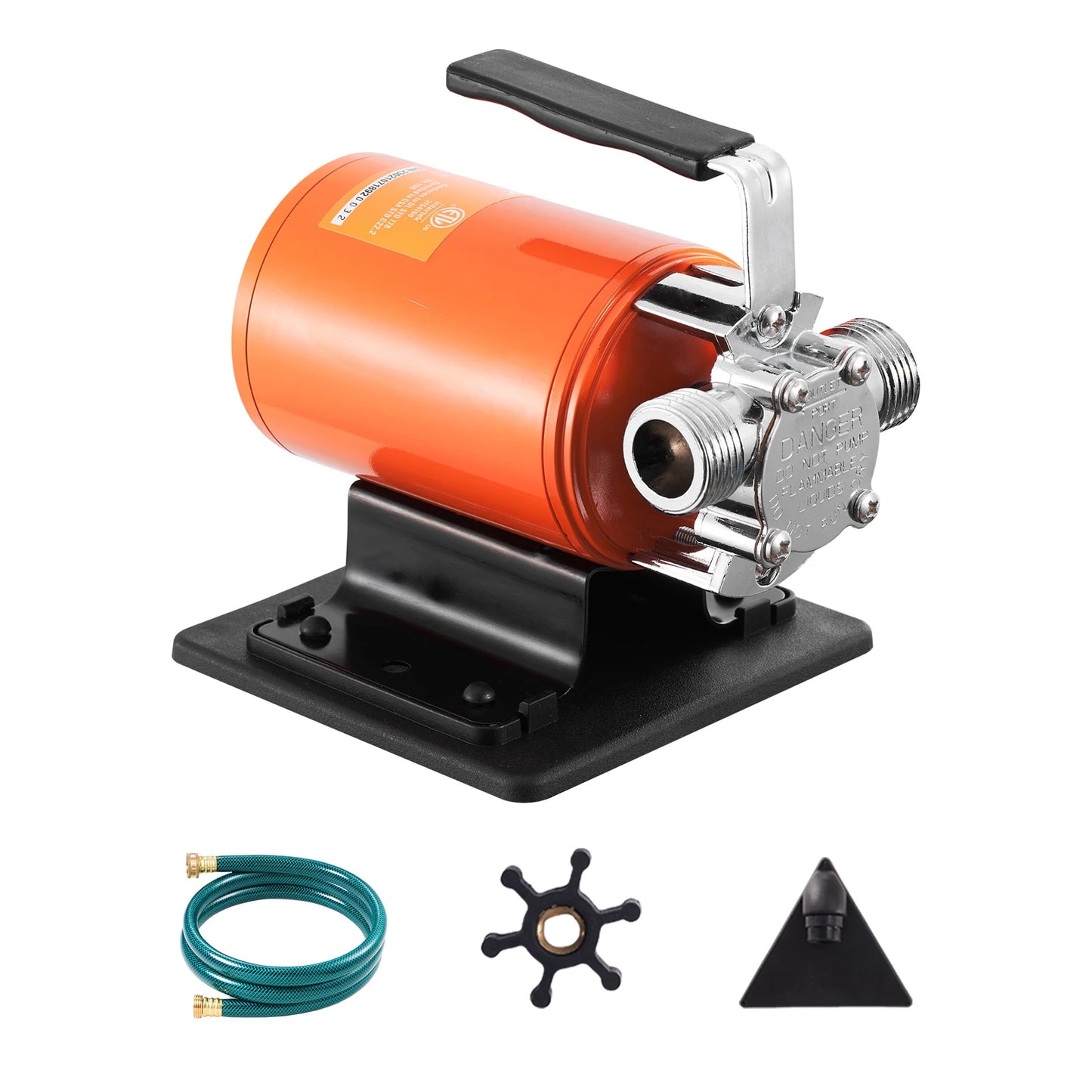 Water Transfer Pump 12V DC 360GPH 1/10HP Portable Electric Utility Pump with 6ft Suction Hose Kit, Impeller