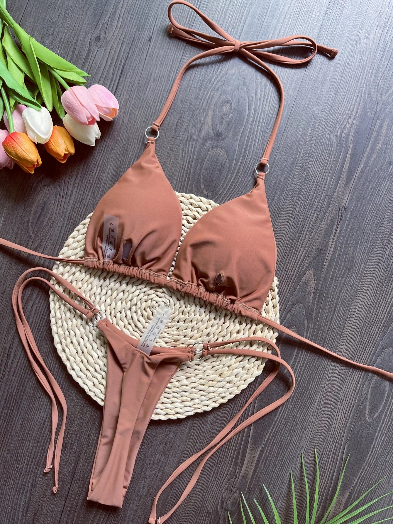 Sexy Halter Satin Brazilian Bikini .Women Swimwear, Two-pieces Bikini