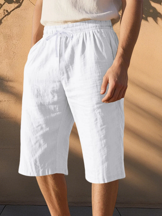 Men s Lightweight Quick Dry Beach Shorts with Elastic Waistband and Pockets Solid Color Swim Trunks