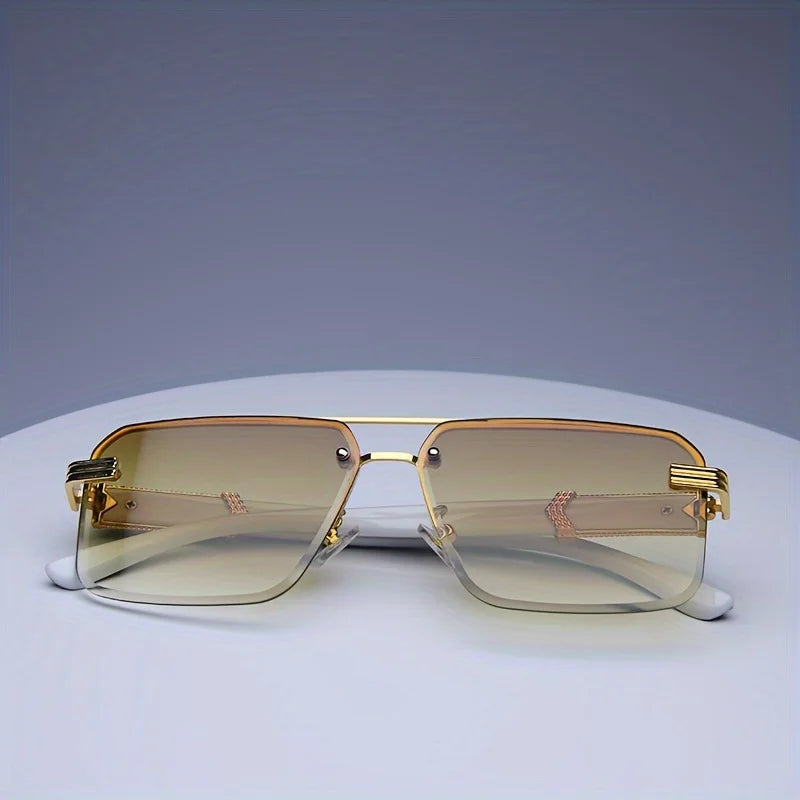 Fashion Rimless Sunglasses, Unisex Classic Small Square Summer Shades, You Choose the Color