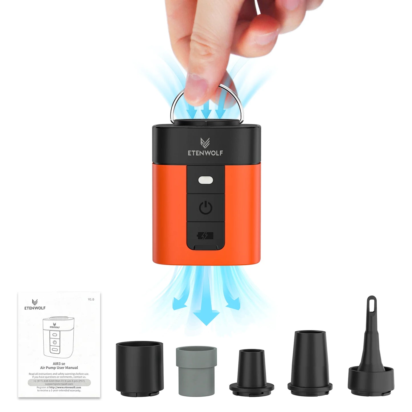 Electric rechargeable Air Pump 2600mAh Camping Light Outdoor Pump for Air Mattress Pool Floats Sleeping Pads