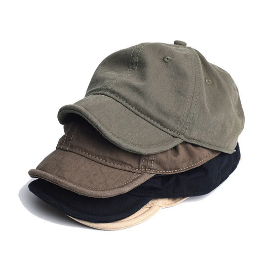 Short Brim Cotton Cap Men, Women, Adjustable Low Profile