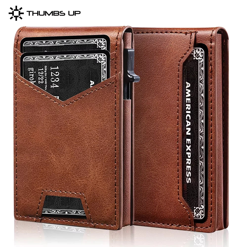 Slim Cardholder for Men, Premium Fabric Wallet with Card Ejector, RFID Blocking Front Pocket Stylish Design