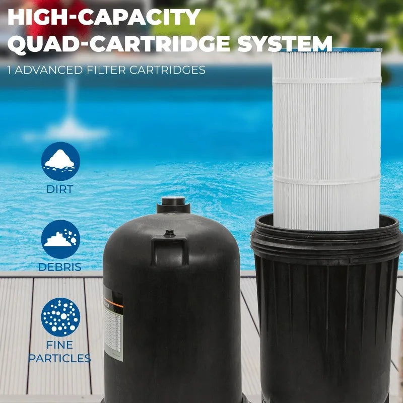 XtremepowerUS 175 sq/ft Swimming Pool Cartridge Filter In-Ground Pool/Spa Pool Filter for Pool Up to 35,000 Gallons