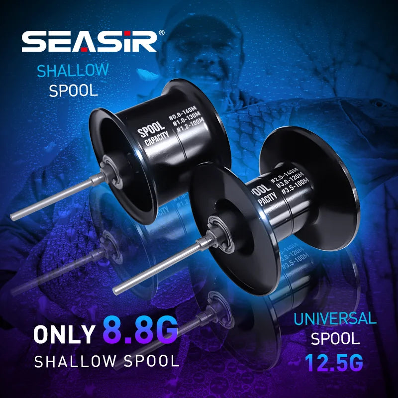Baitcasting Reel 7.3:1 Gear Ratio Aluminum Double Spool Carbon Grip